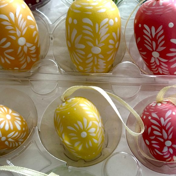 39 Assorted Hanging Easter Egg Ornaments Decorations Pastel Ribbon Spring - Picture 12 of 14